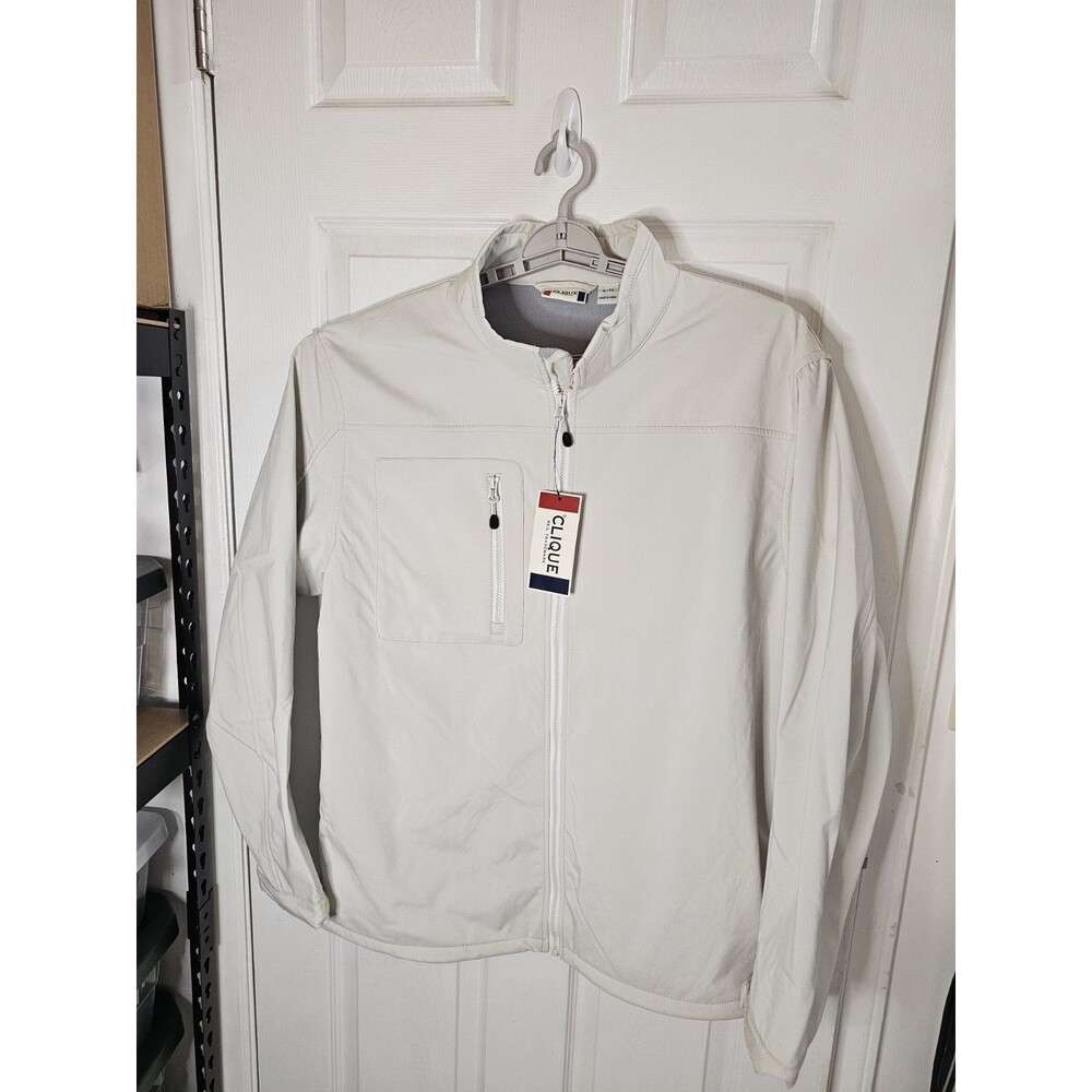 Clique Men's Waterproof Softshell Fleece Lined Jacket Fog XL Full Zip NWT